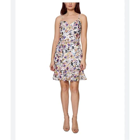 Betsey Johnson Dresses & Skirts - Betsey Johnson Ruffled Hem A Line Dress Floral Print Size 2